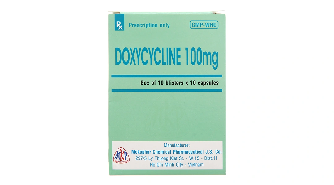 Doxycycline Mekophar 100mg trị nhiễm khuẩn do bệnh Brucella, bệnh tả (10 vỉ x 10 viên) - 1
