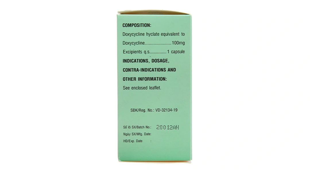 Doxycycline Mekophar 100mg trị nhiễm khuẩn do bệnh Brucella, bệnh tả (10 vỉ x 10 viên) - 2