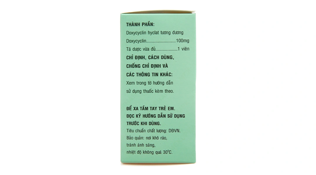 Doxycycline Mekophar 100mg trị nhiễm khuẩn do bệnh Brucella, bệnh tả (10 vỉ x 10 viên) - 3