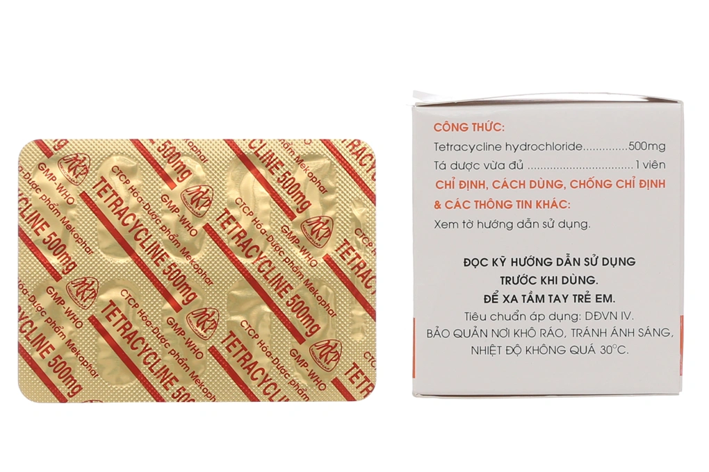 Tetracycline Mekophar 500mg trị nhiễm khuẩn (10 vỉ x 10 viên) - 1
