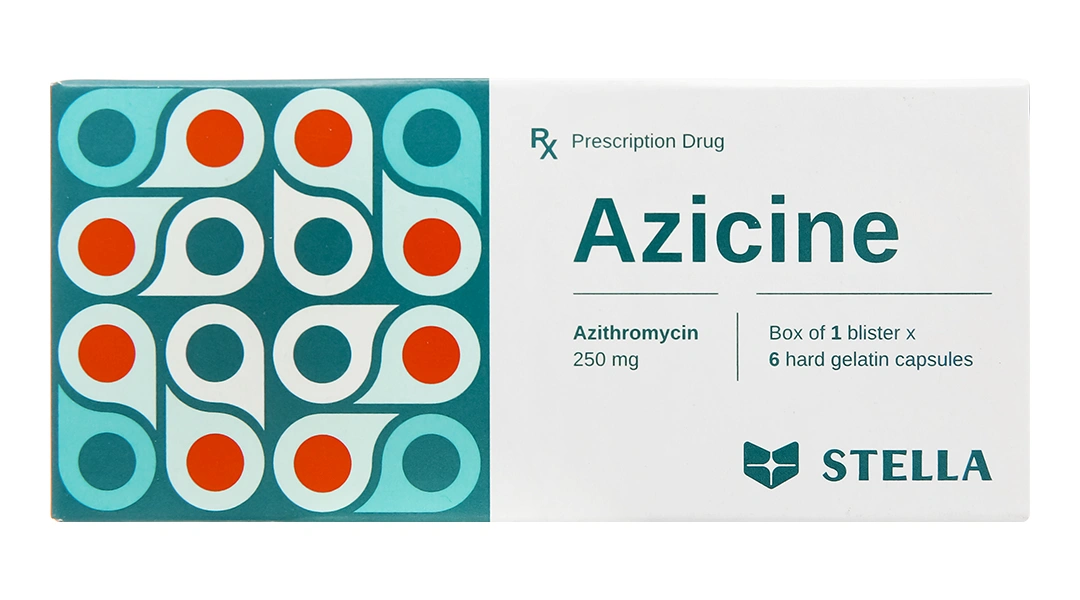 Azicine 250mg trị viêm họng, viêm amidan, viêm xoang (1 vỉ x 6 viên) - 1