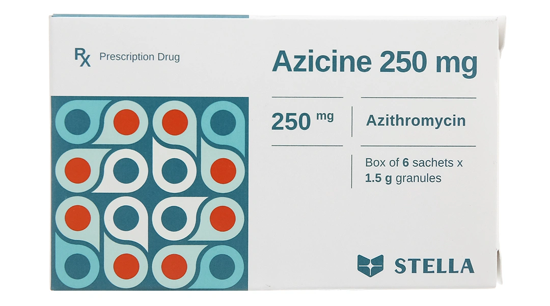 Thuốc cốm Azicine 250mg trị các chứng nhiễm khuẩn (6 gói x 1.5g) - 1