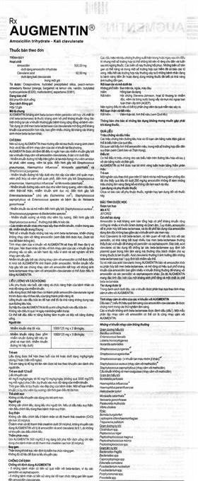 Bột pha hỗn dịch uống Augmentin 500mg/62.5mg trị nhiễm khuẩn hộp 12 gói - 2