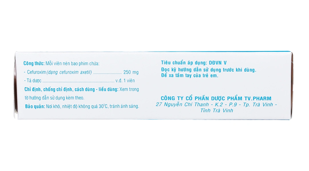 TV.Cefuroxime 250mg trị nhiễm khuẩn thể nhẹ đến vừa (2 vỉ x 10 viên) - 2