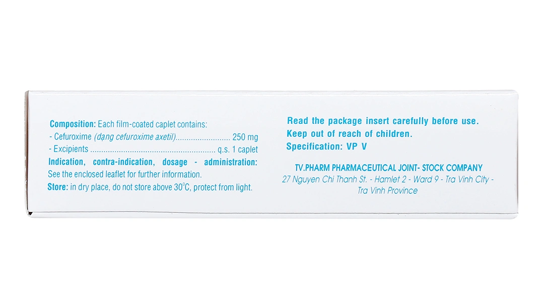 TV.Cefuroxime 250mg trị nhiễm khuẩn thể nhẹ đến vừa (2 vỉ x 10 viên) - 3