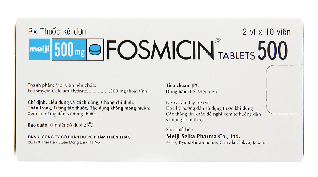 Fosmicin Tablets 500 trị nhiễm khuẩn (2 vỉ x 10 viên) - 1
