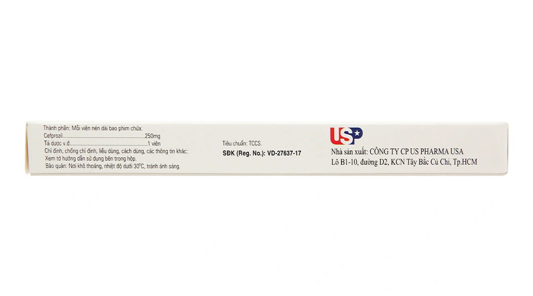Cefprozil 250-US trị nhiễm khuẩn (1 vỉ x 10 viên) - 2