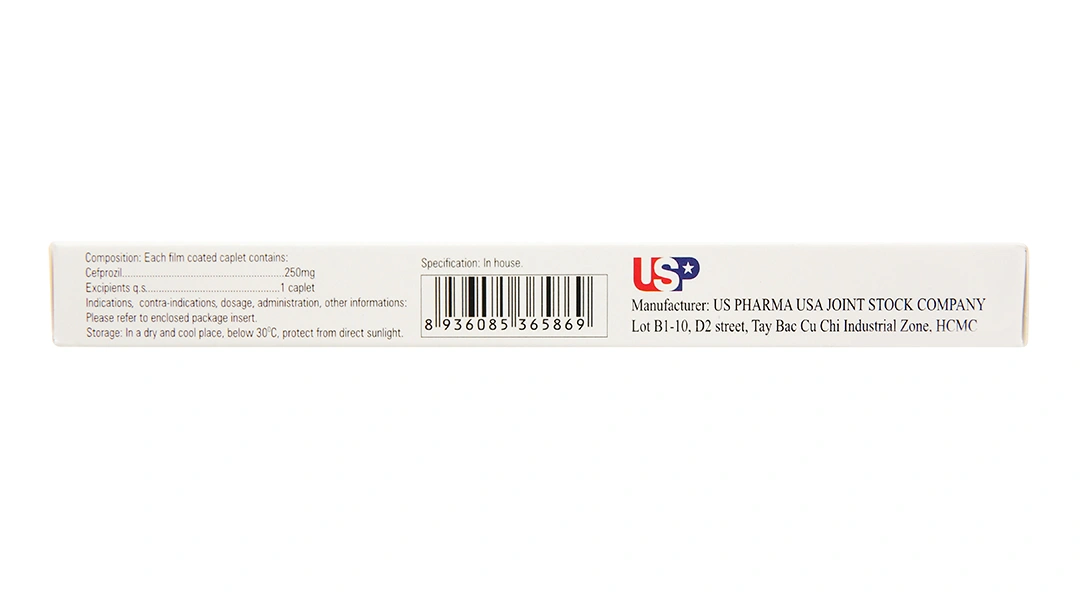 Cefprozil 250-US trị nhiễm khuẩn (1 vỉ x 10 viên) - 3