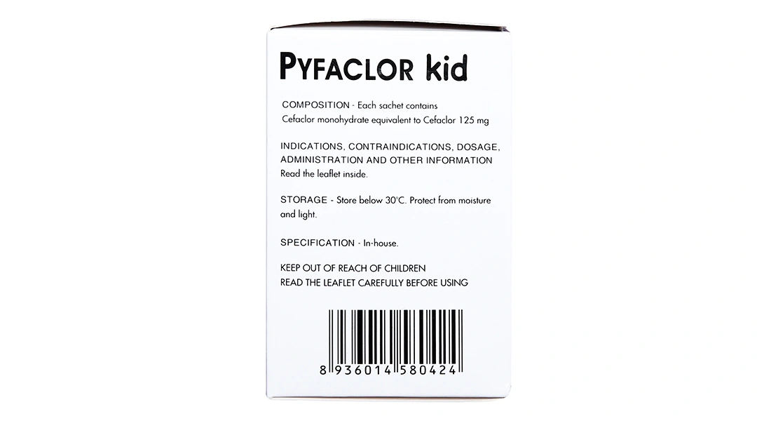 Cốm pha hỗn dịch uống Pyfaclor Kid 125mg trị nhiễm khuẩn hô hấp (24 gói x 2g) - 3
