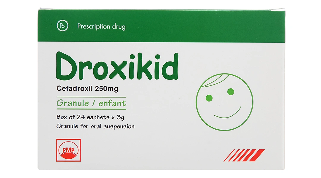 Cốm pha hỗn dịch uống Droxikid 250mg trị nhiễm khuẩn đường tiết niệu (24 gói x 3g) - 1