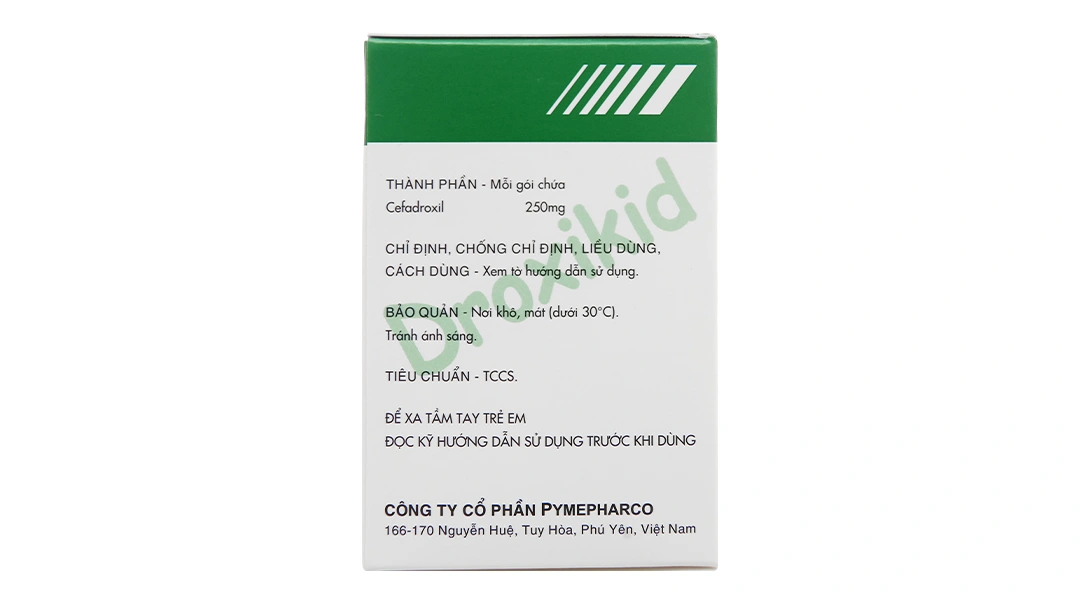 Cốm pha hỗn dịch uống Droxikid 250mg trị nhiễm khuẩn đường tiết niệu (24 gói x 3g) - 3