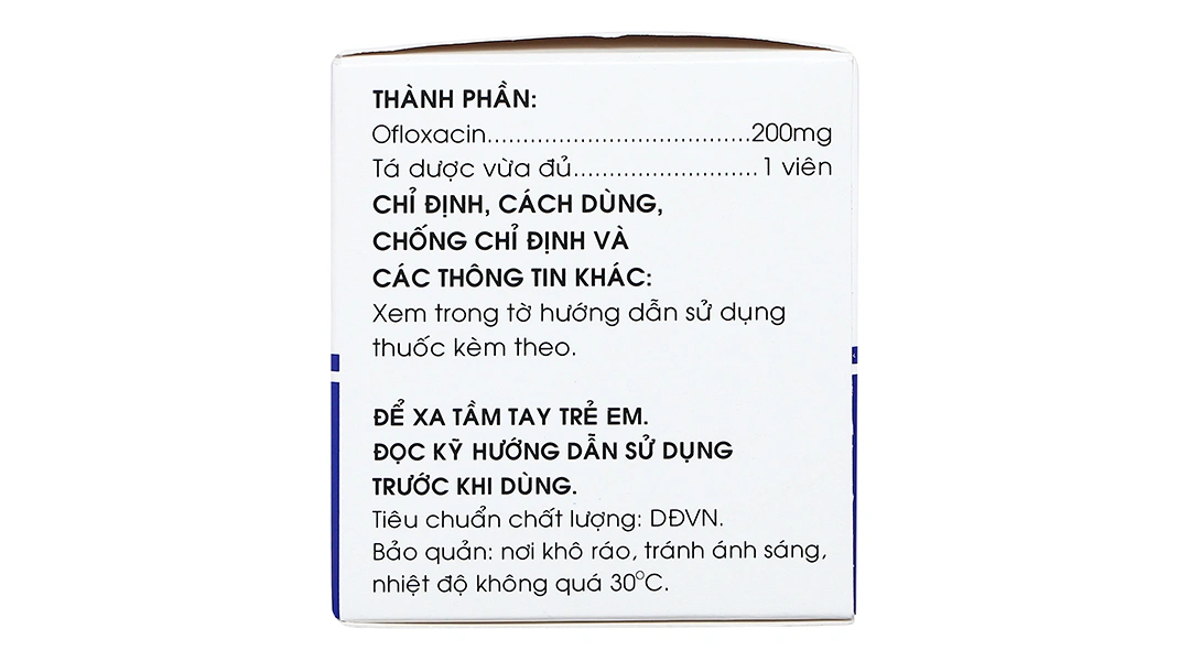 Ofloxacin Mekophar 200mg trị nhiễm khuẩn (10 vỉ x 10 viên) - 2