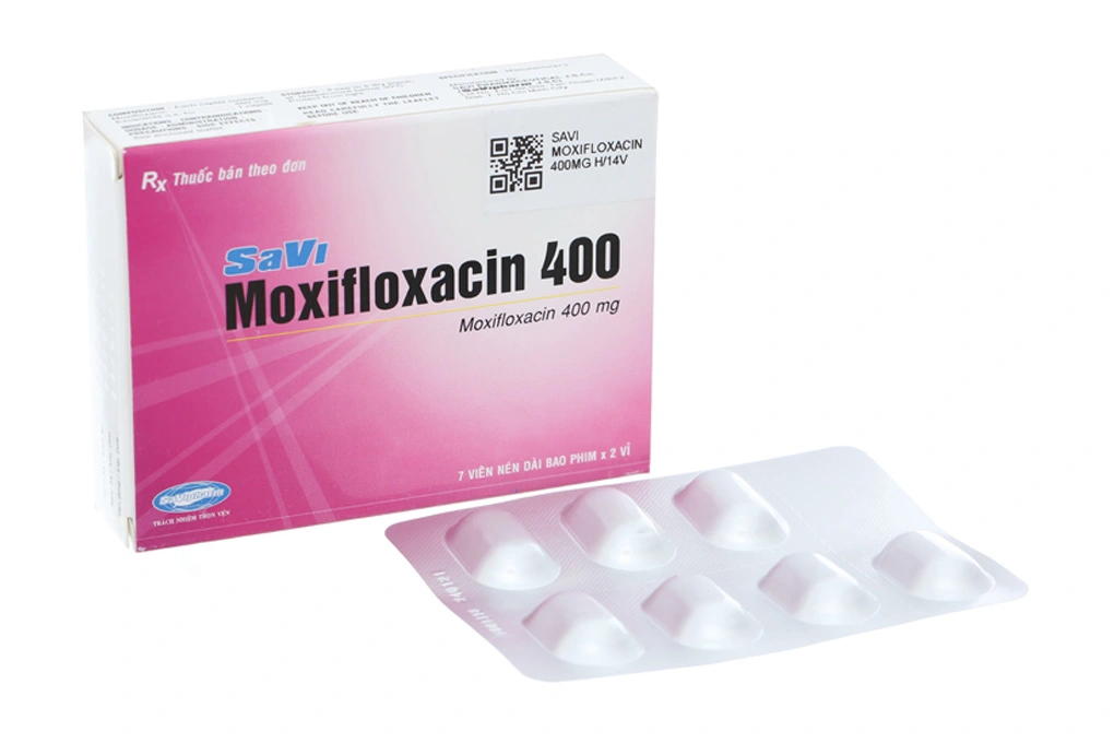 Savi Moxifloxacin 400 trị nhiễm khuẩn (2 vỉ x 7 viên) - 
