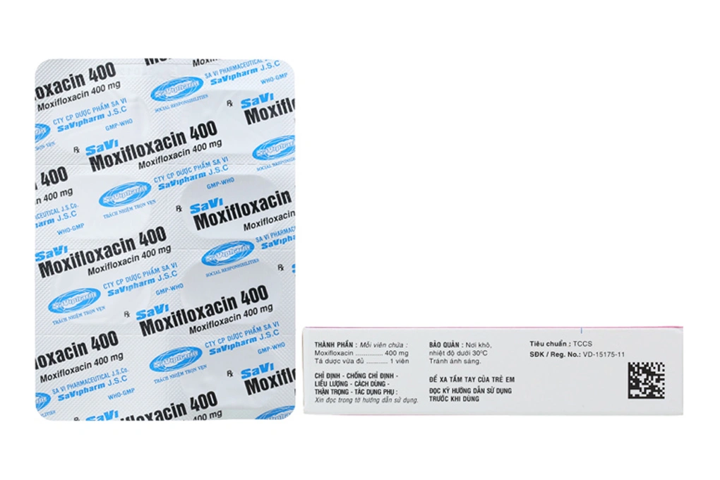 Savi Moxifloxacin 400 trị nhiễm khuẩn (2 vỉ x 7 viên) - 2