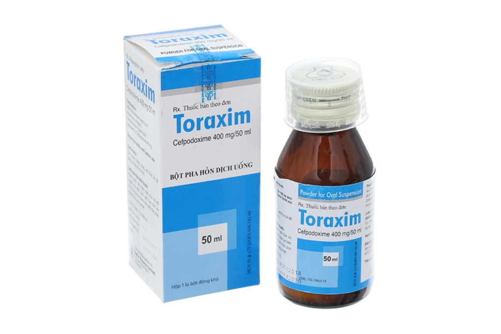 Bột pha hỗn dịch uống Toraxim 400mg/50ml trị nhiễm khuẩn chai 50ml - 