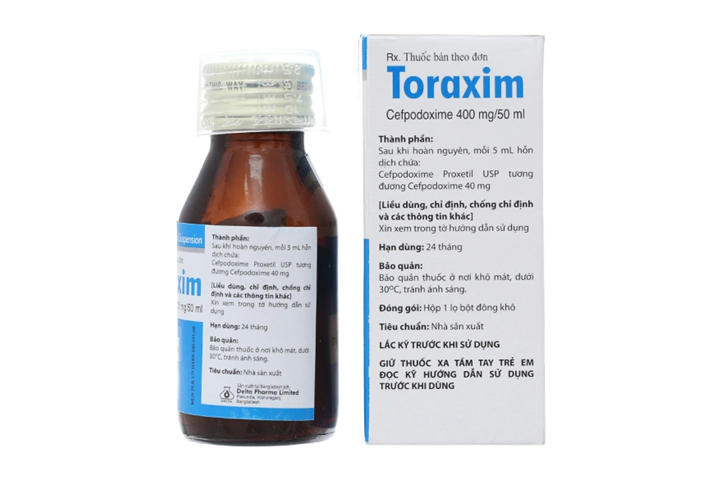 Bột pha hỗn dịch uống Toraxim 400mg/50ml trị nhiễm khuẩn chai 50ml - 1