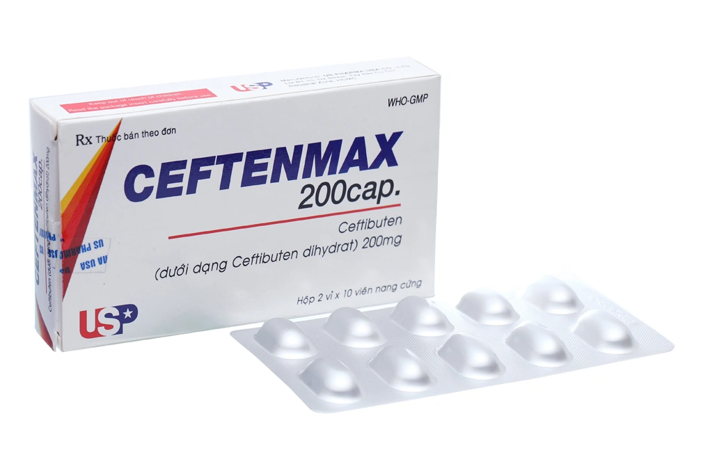Ceftenmax 200cap trị nhiễm khuẩn từ nhẹ đến vừa (2 vỉ x 10 viên) - 