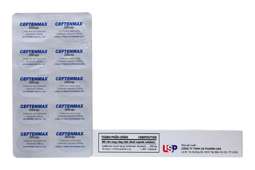 Ceftenmax 200cap trị nhiễm khuẩn từ nhẹ đến vừa (2 vỉ x 10 viên) - 2