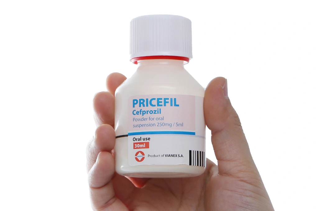 Bột pha hỗn dịch uống Pricefil 250mg/5ml trị nhiễm khuẩn đường hô hấp chai 30ml - 5