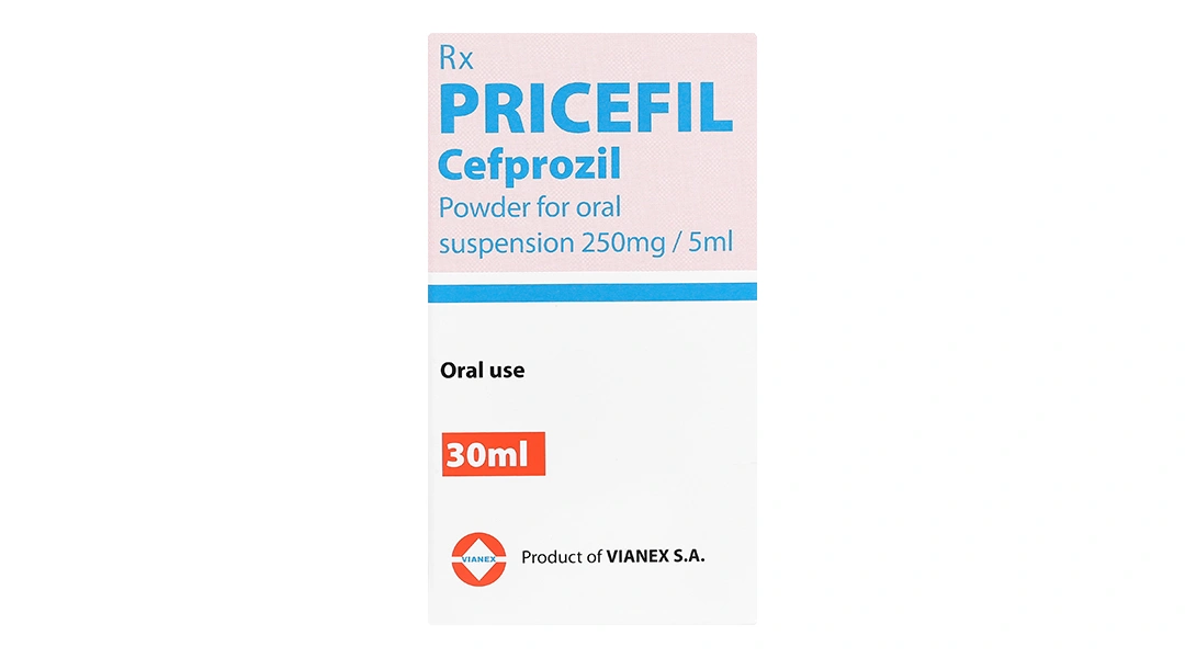 Bột pha hỗn dịch uống Pricefil 250mg/5ml trị nhiễm khuẩn đường hô hấp chai 30ml - 1