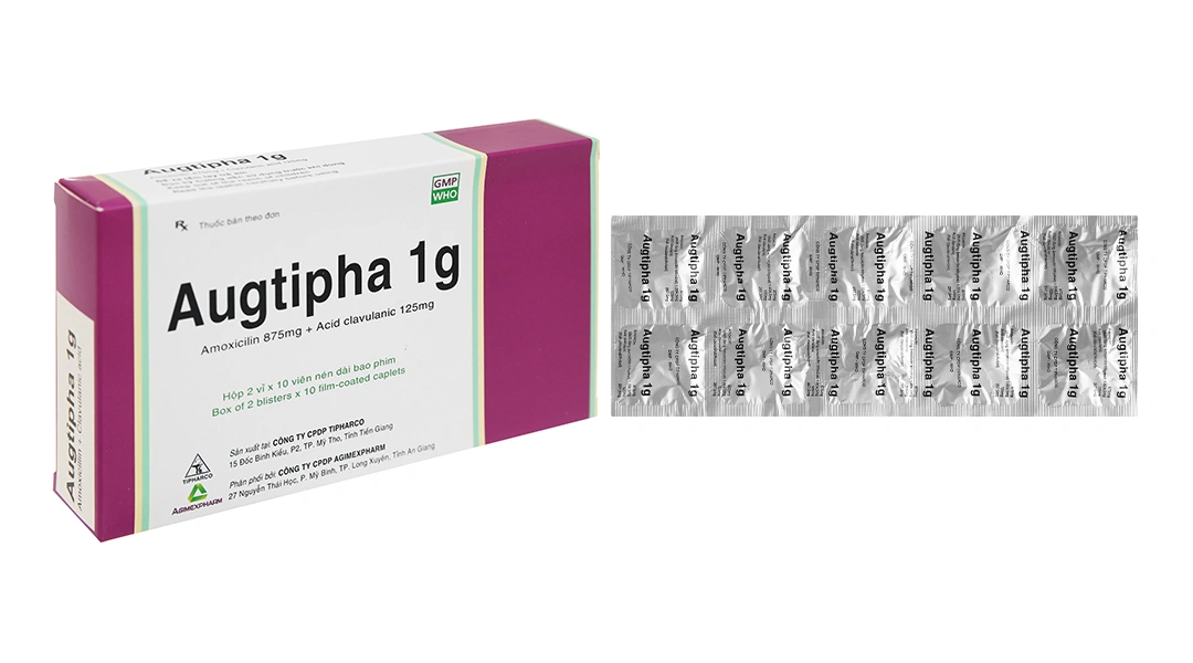 Augtipha 1g trị nhiễm khuẩn (2 vỉ x 10 viên) - 