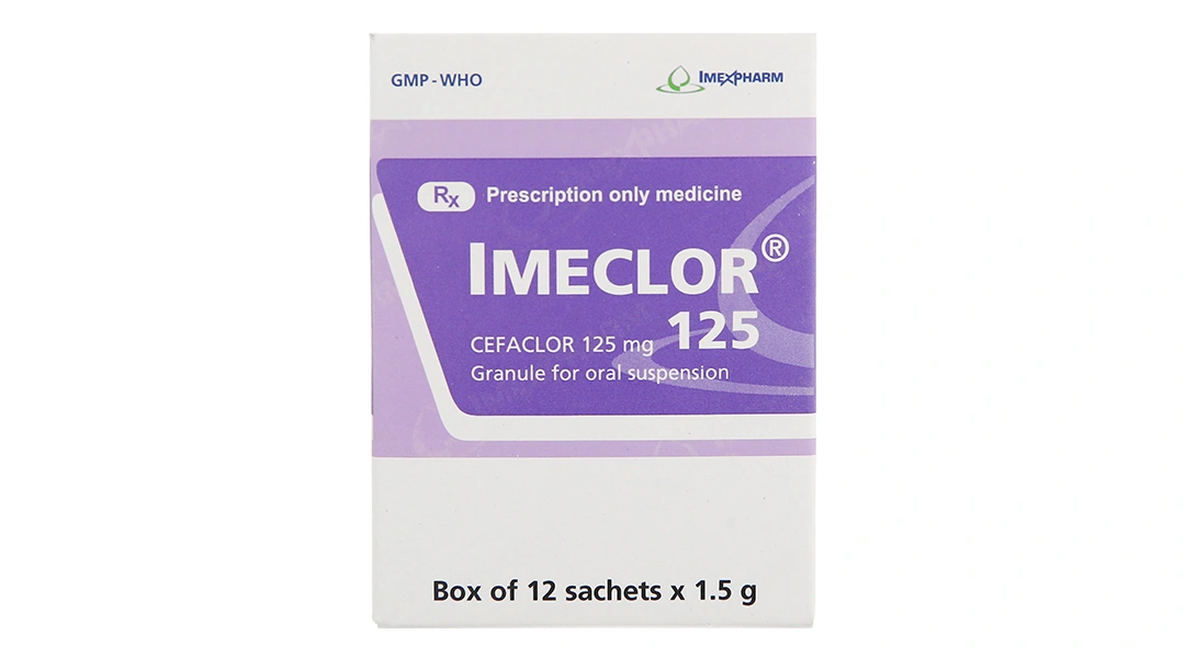 Cốm pha hỗn dịch uống Imeclor 125 trị nhiễm khuẩn (12 gói x 1.5g) - 1