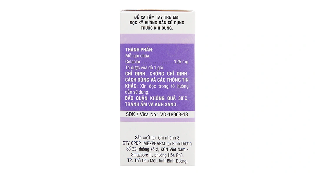 Cốm pha hỗn dịch uống Imeclor 125 trị nhiễm khuẩn (12 gói x 1.5g) - 2