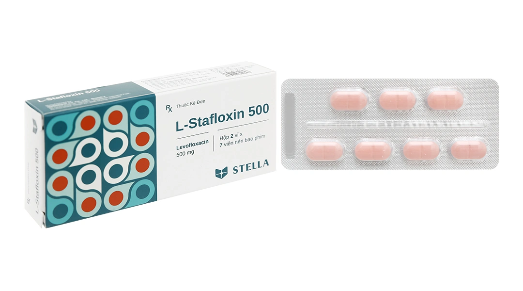 L-Stafloxin 500 trị nhiễm khuẩn nhẹ hoặc trung bình (2 vỉ x 7 viên) - 