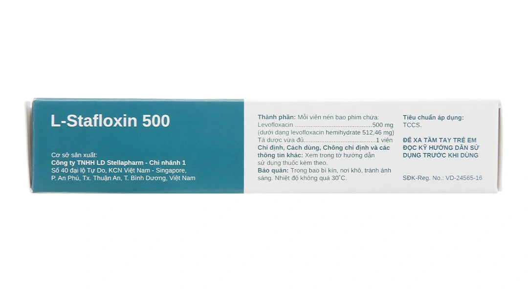 L-Stafloxin 500 trị nhiễm khuẩn nhẹ hoặc trung bình (2 vỉ x 7 viên) - 2
