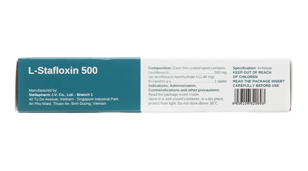L-Stafloxin 500 trị nhiễm khuẩn nhẹ hoặc trung bình (2 vỉ x 7 viên) - 3