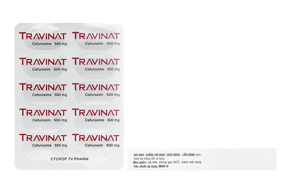 Travinat 500mg trị nhiễm khuẩn (1 vỉ x 10 viên) - 2