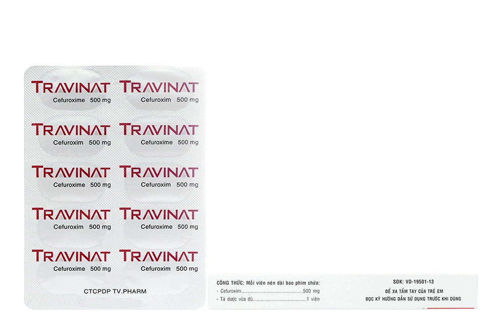 Travinat 500mg trị nhiễm khuẩn (1 vỉ x 10 viên) - 3