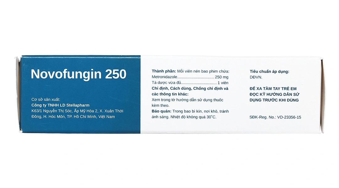 Novofungin 250 phòng, trị nhiễm khuẩn kỵ khí (2 vỉ x 10 viên) - 2