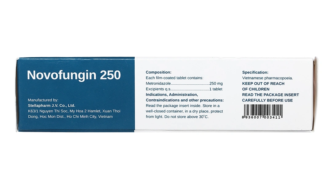 Novofungin 250 phòng, trị nhiễm khuẩn kỵ khí (2 vỉ x 10 viên) - 3