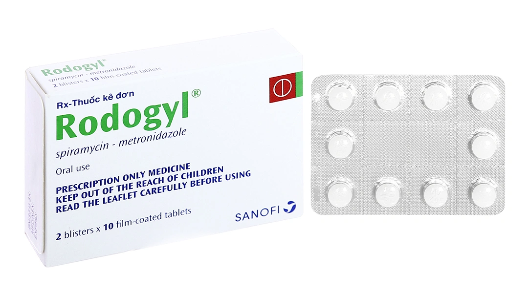 Rodogyl điều trị nhiễm khuẩn răng miệng (2 vỉ x 10 viên) - 