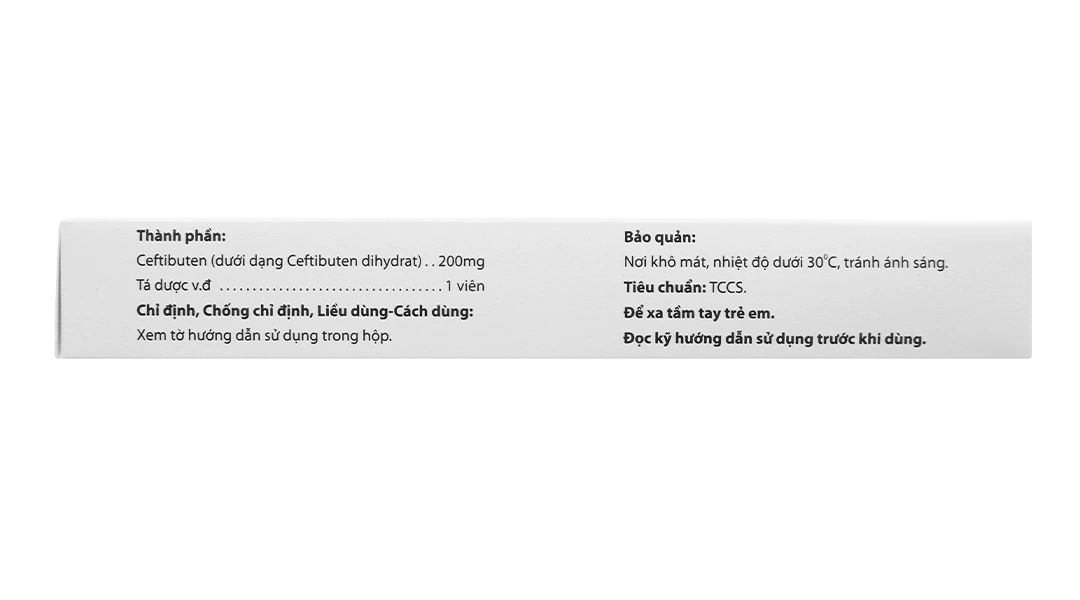 Cefbuten 200 trị nhiễm khuẩn vừa và nhẹ (1 vỉ x 10 viên) - 3