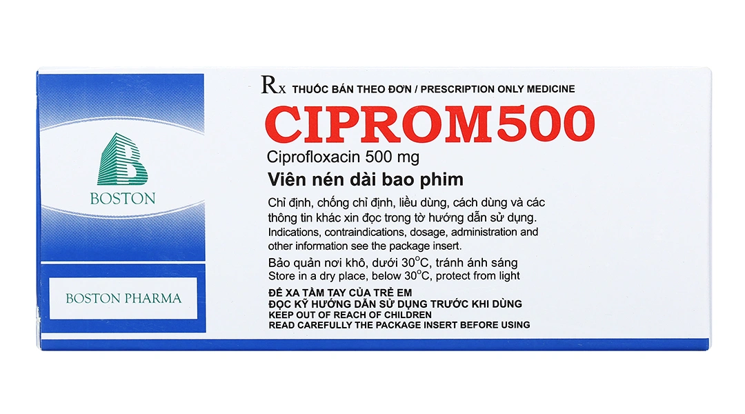 Ciprom500 trị nhiễm khuẩn nặng do vi khuẩn nhạy cảm (5 vỉ x 10 viên) - 1