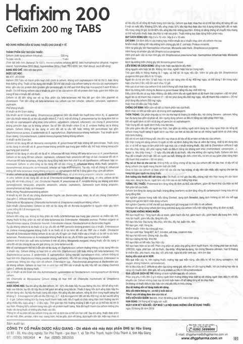 Hafixim 200 Tabs trị nhiễm khuẩn do vi khuẩn nhạy cảm (3 vỉ x 10 viên) - 5