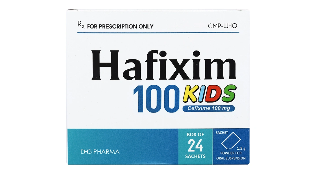 Bột pha hỗn dịch uống Hafixim 100 Kids trị nhiễm khuẩn (24 gói x 1.5g) - 1