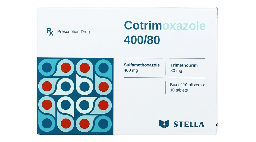 Cotrimoxazole 400/80 trị viêm tai giữa cấp, nhiễm khuẩn (10 vỉ x 10 viên) - 1