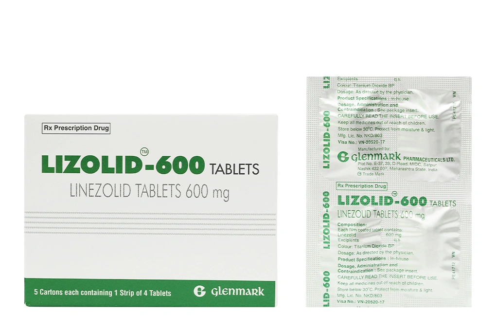 Lizolid-600 Tablets trị nhiễm khuẩn (1 vỉ x 4 viên) - 