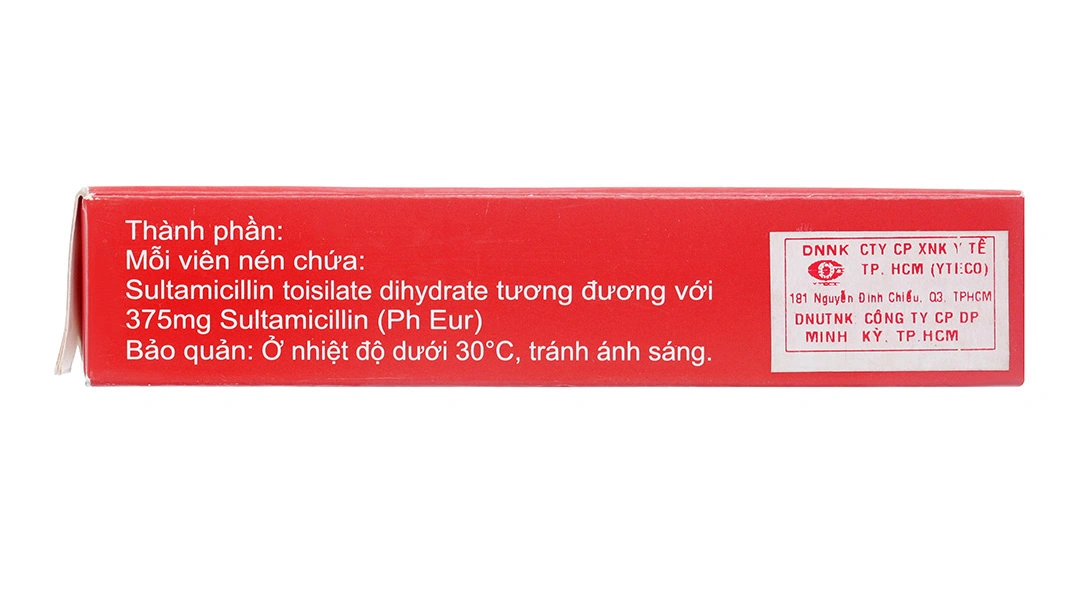 Sulcilat 375mg Tablet trị nhiễm khuẩn (1 vỉ x 10 viên) - 2