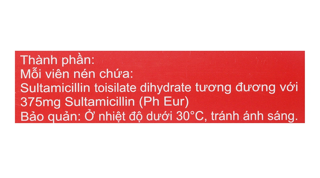 Sulcilat 375mg Tablet trị nhiễm khuẩn (1 vỉ x 10 viên) - 3