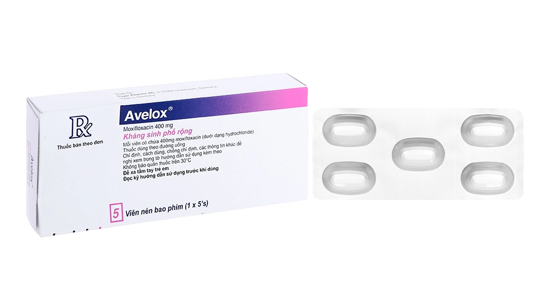 Avelox 400mg trị nhiễm khuẩn (1 vỉ x 5 viên) - 
