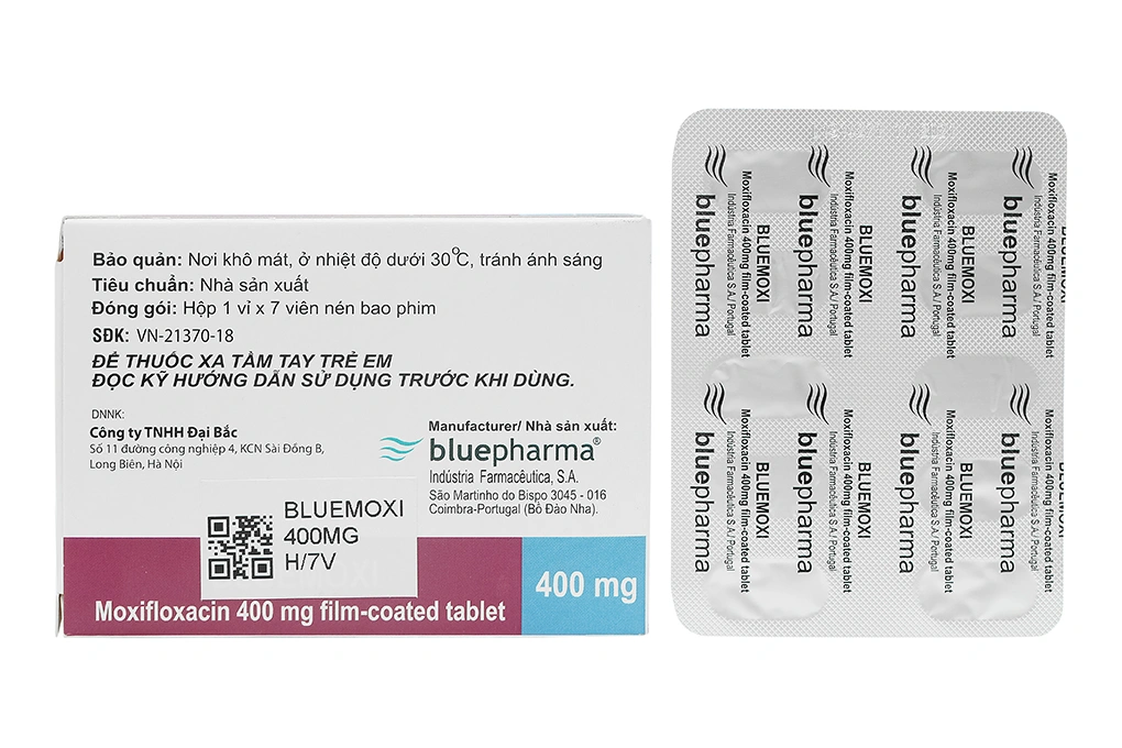 Bluemoxi 400mg trị nhiễm khuẩn (1 vỉ x 7 viên) - 1