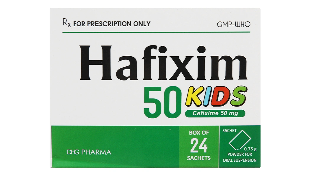Bột pha hỗn dịch uống Hafixim 50 Kids trị nhiễm khuẩn (24 gói x 0.75g) - 1