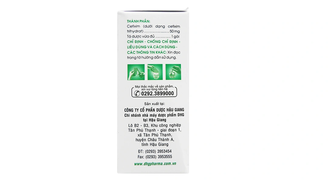 Bột pha hỗn dịch uống Hafixim 50 Kids trị nhiễm khuẩn (24 gói x 0.75g) - 2
