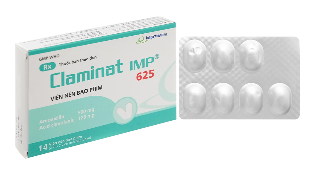 Claminat IMP 625 trị nhiễm khuẩn (2 vỉ x 7 viên) - 