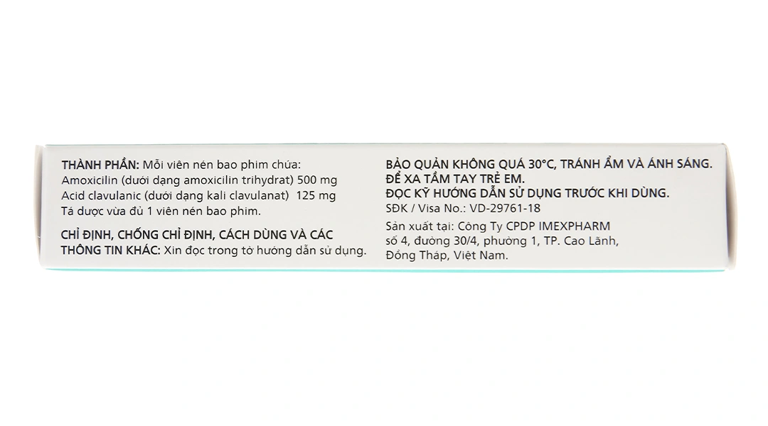 Claminat IMP 625 trị nhiễm khuẩn (2 vỉ x 7 viên) - 3