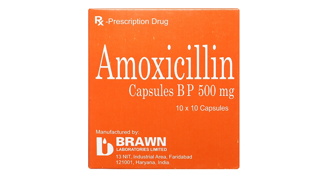 Amoxicillin Capsules BP 500mg trị nhiễm khuẩn (10 vỉ x 10 viên) - 1